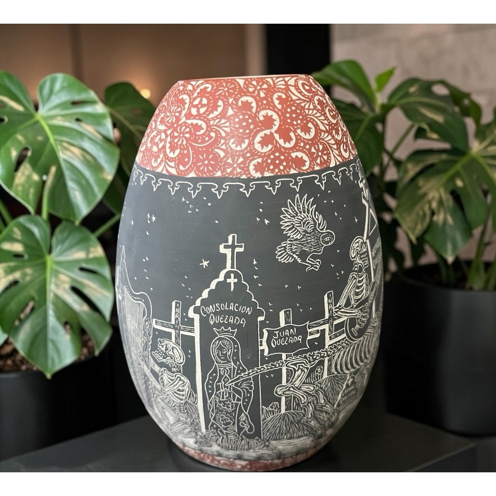 Mata Ortiz Pottery Day of the Dead Night Javier Martinez Cemetery Ravens Mexican